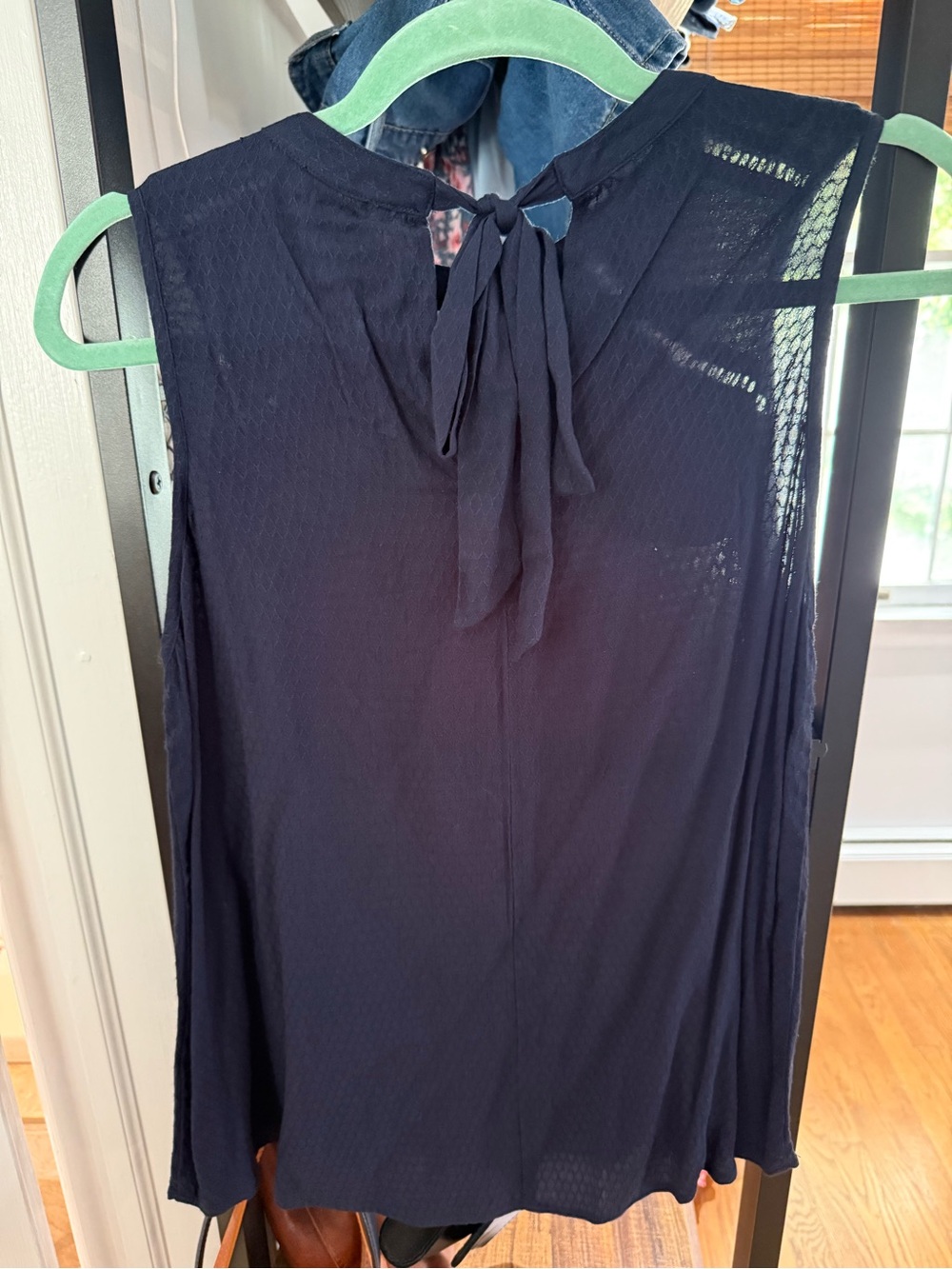 lovestitch Navy Sleeveless Tie-Back Blouse